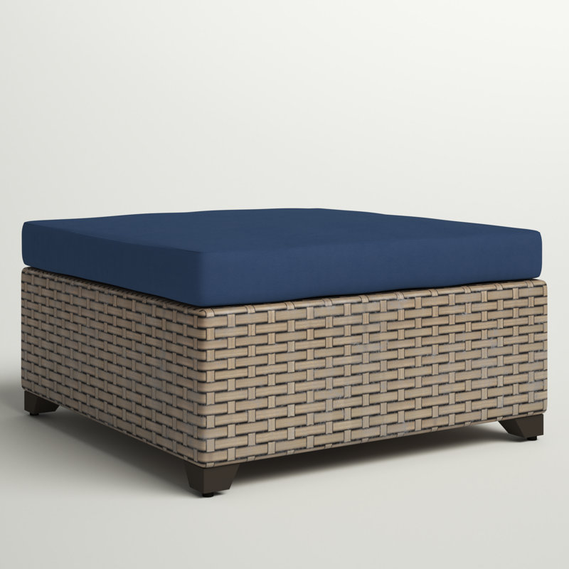 Sol 72 Outdoor™ Rochford Wicker Outdoor Ottoman with Sunbrella® Cushion ...